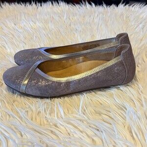 Vionic Caroll Spark Ballet Flats Womens 8.5 Lavender Metallic Round Toe